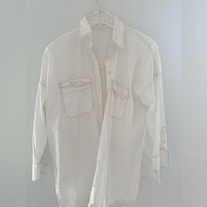 MANGO White Women’s Button-Up Shirt